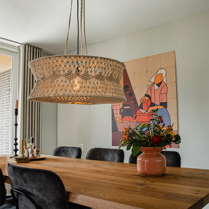 QAZQA Oosterse hanglamp macramé 70 cm - Leonard