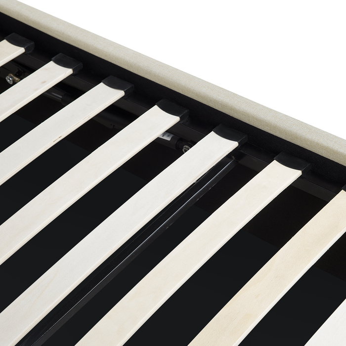 Beliani - ORBEY - Tweepersoonsbed - Beige - 180 x 200 cm - Polyester