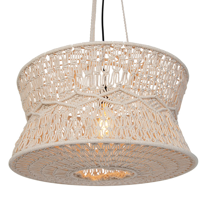 QAZQA Oosterse hanglamp macramé 50 cm - Leonard