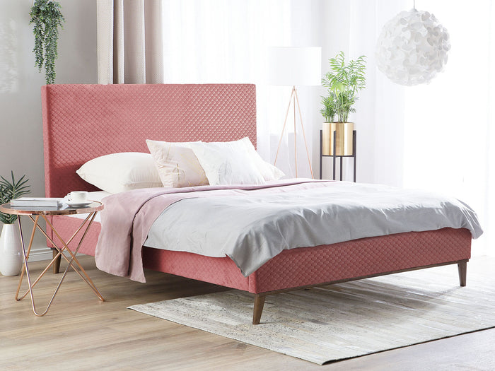 Beliani BAYONNE Bed Roze 140x200