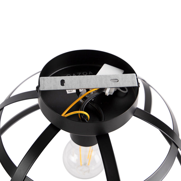 QAZQA Industriële plafondlamp zwart - Boula