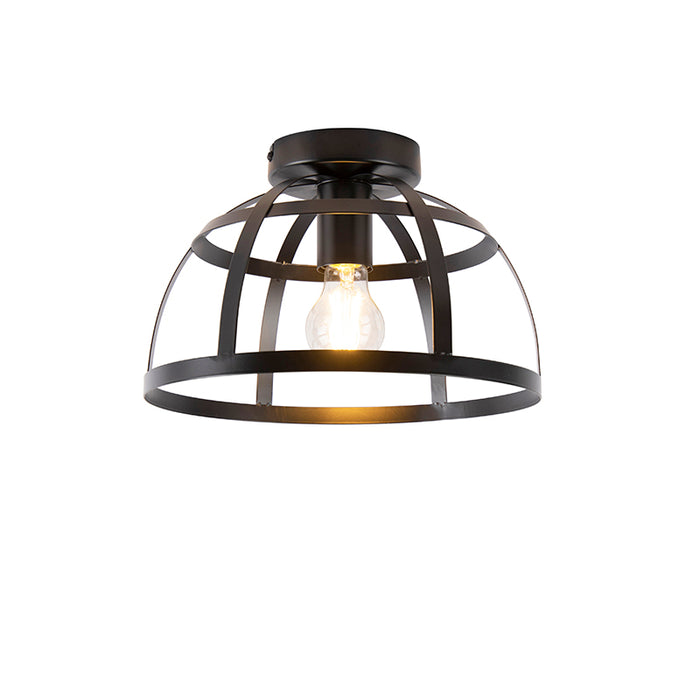 QAZQA Industriële plafondlamp zwart - Boula
