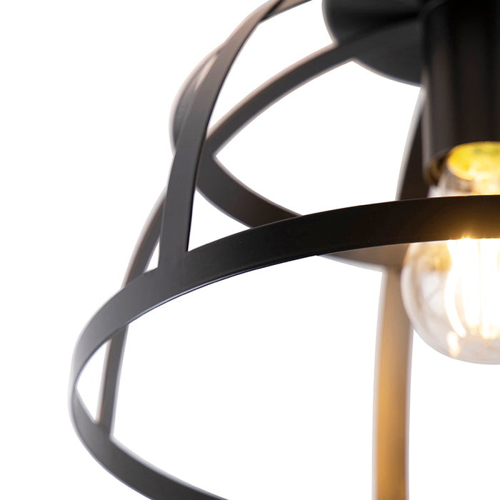 QAZQA Industriële plafondlamp zwart - Boula