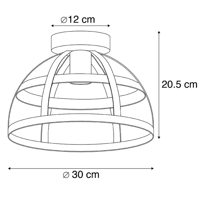 QAZQA Industriële plafondlamp zwart - Boula
