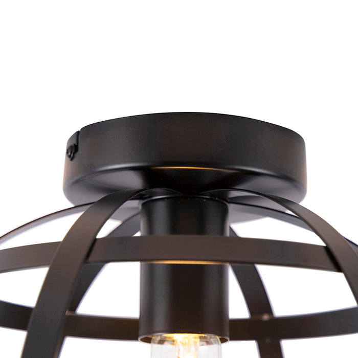 QAZQA Industriële plafondlamp zwart - Boula