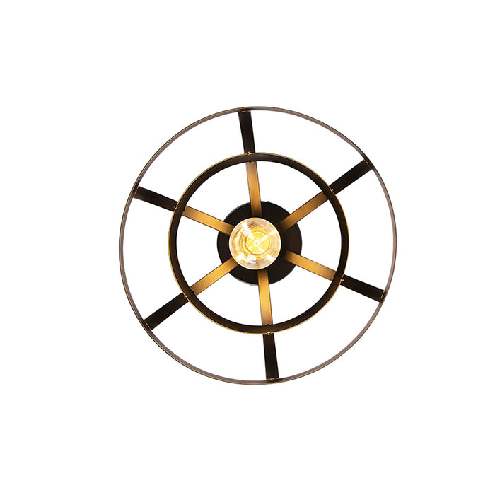 QAZQA Industriële plafondlamp zwart - Boula