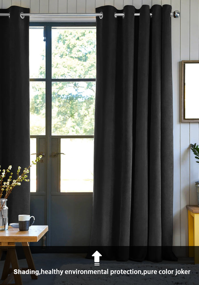 LW Collection Kant en klaar gordijnen zwart 140x225cm