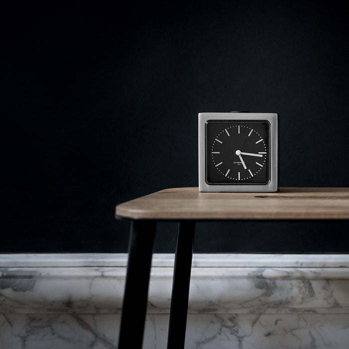 LEFF amsterdam - Block - Alarm - Staal|Zwart - Design - Staande Klok