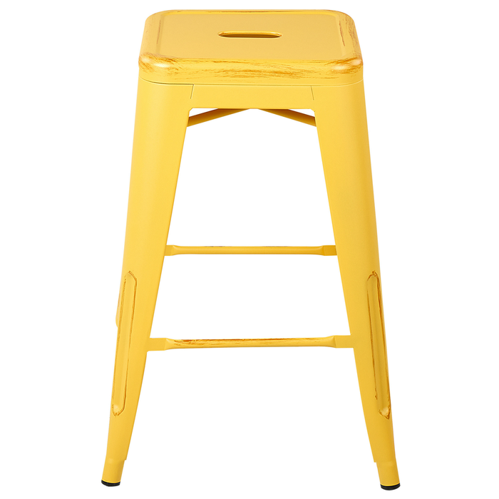 Beliani - CABRILLO M - Barkruk - Set van 2 - Geel - Staal