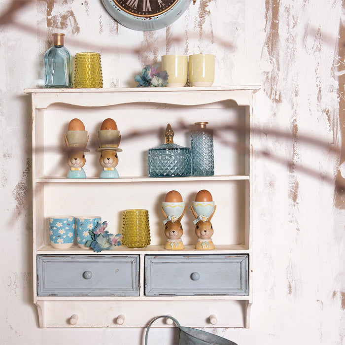 Clayre & Eef Vaas  Ø 6*13 cm Blauw Glas Vierkant Glazen Vaas Bloempot