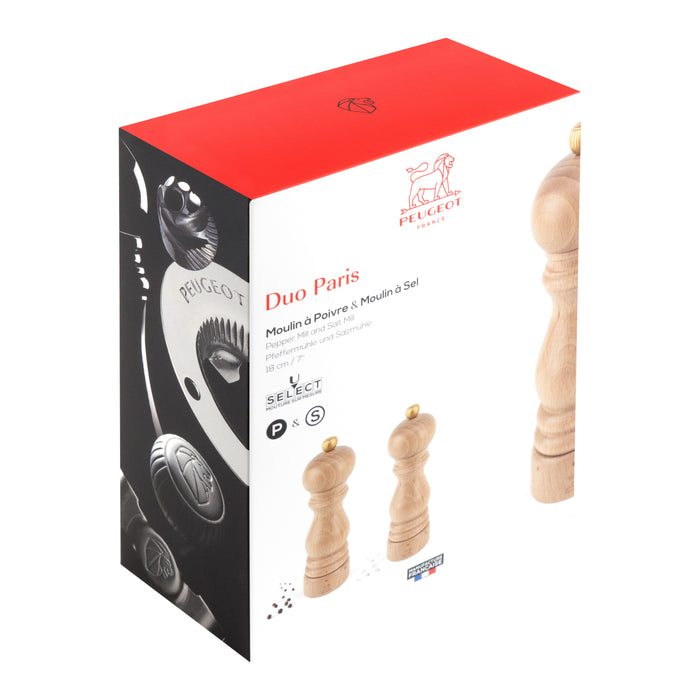 Peugeot Paris Duo Zout- en pepermolenset 18 cm - Naturel