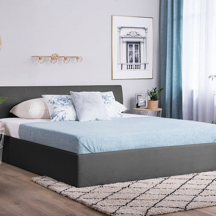 Beliani - ORBEY - Tweepersoonsbed - Grijs - 180 x 200 cm - Polyester