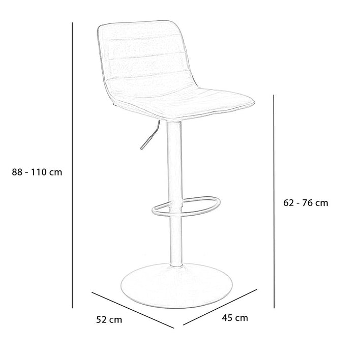 Bronx71 Industriële barkruk Boston leer olijfgroen 60-76 cm -