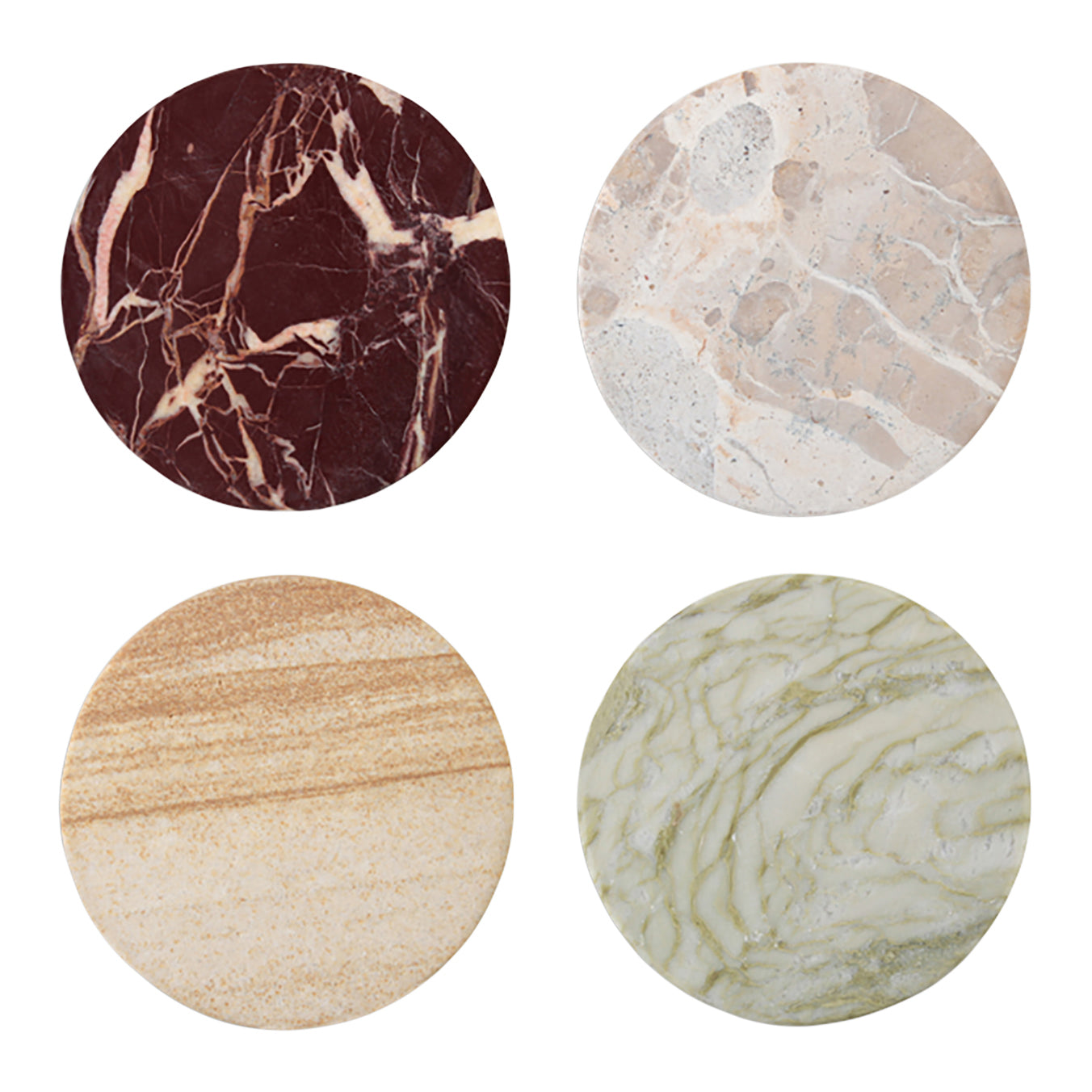 &k amsterdam Onderzetters Marmer - Set van 4