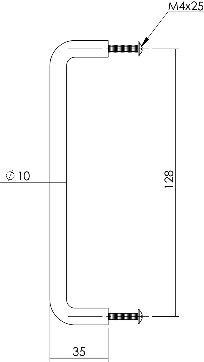 Intersteel Meubelgreep 138 mm rvs geborsteld