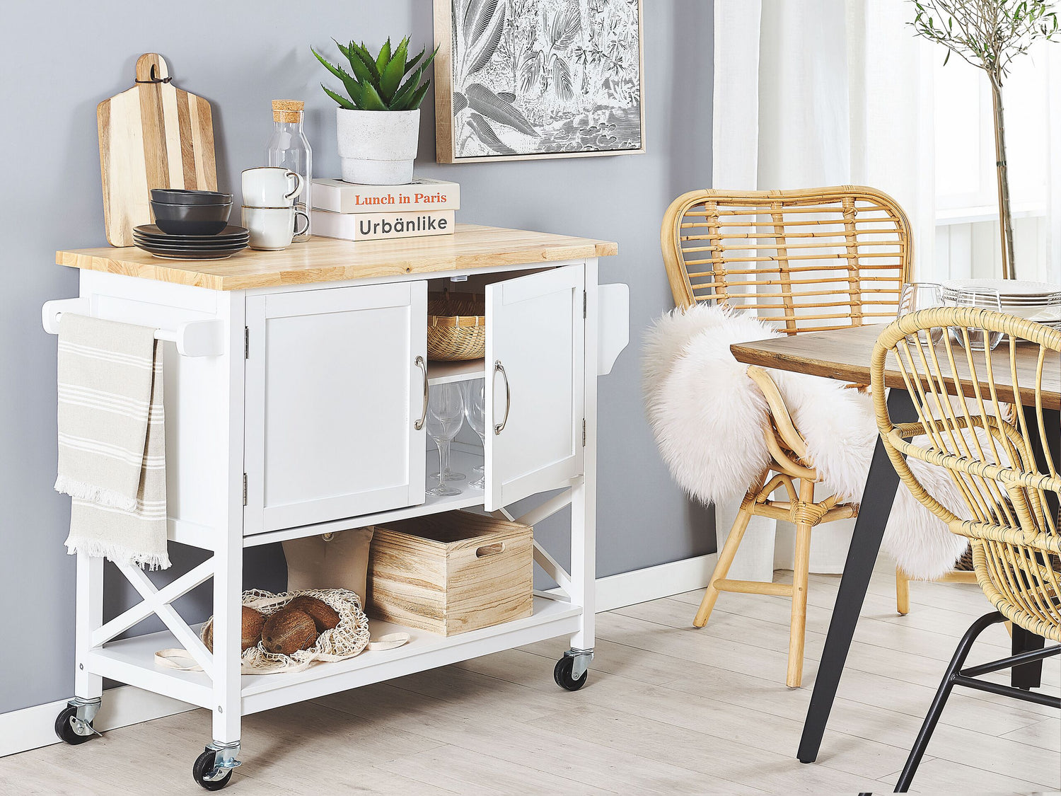 Beliani - MELE - Keukentrolley - Wit - MDF