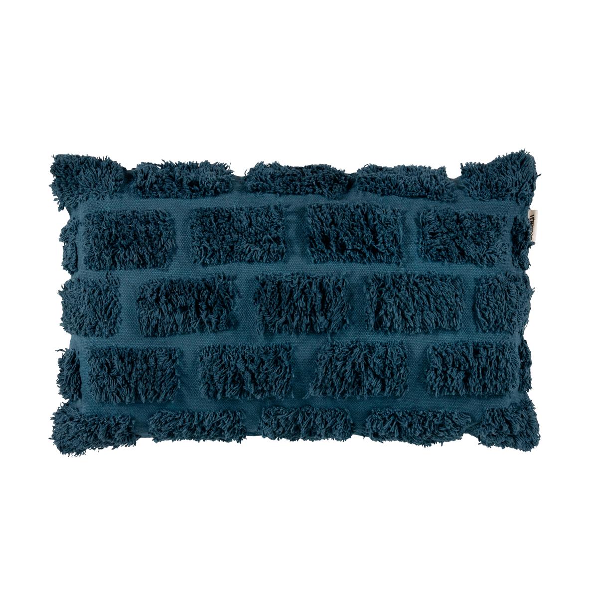 vtwonen Tufted Sierkussen 30 x 50 cm - Donkerblauw