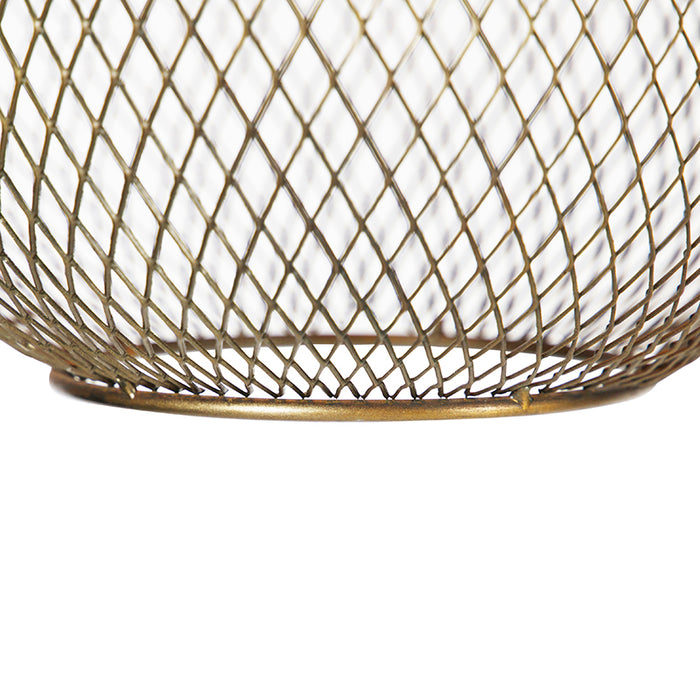 QAZQA Moderne hanglamp messing en zwart 3-lichts - Waya Mesh