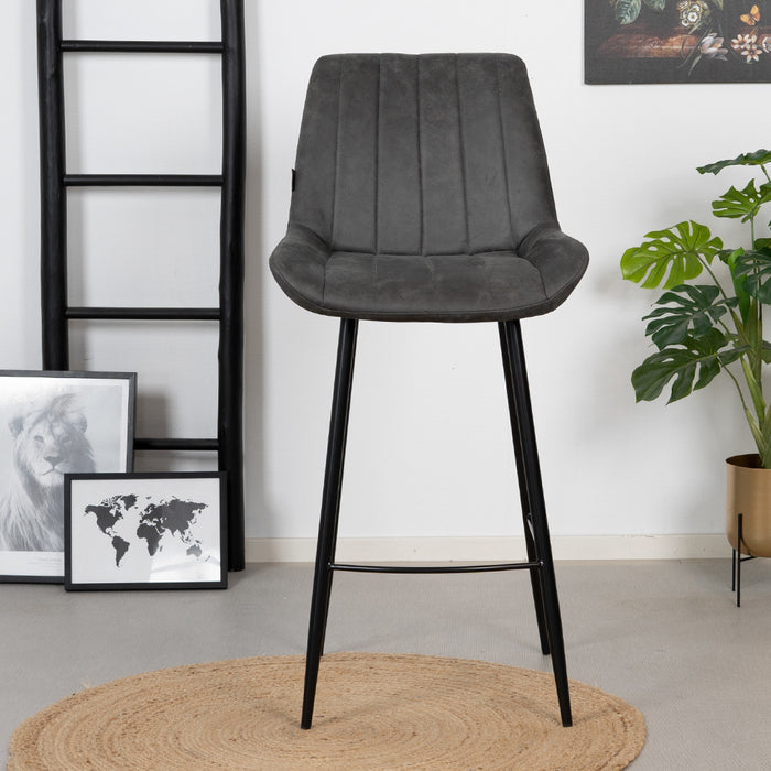 Bronx71 Industriële barkruk Brooke antraciet 74 cm