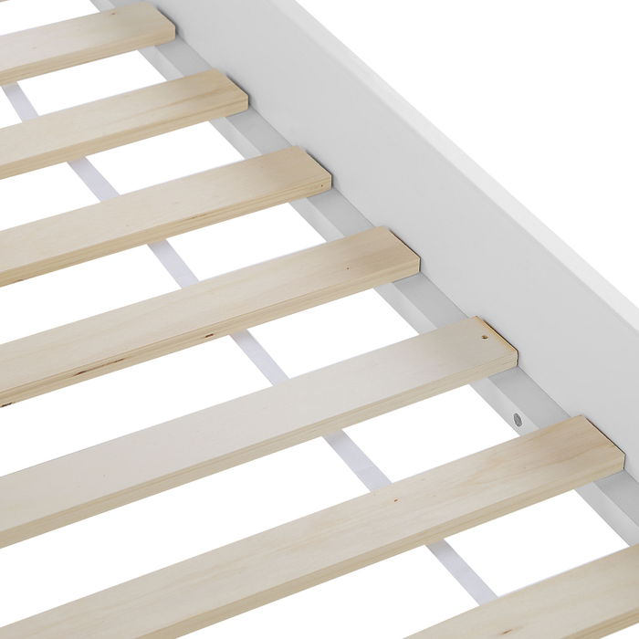 Beliani - CASTRES - Tweepersoonsbed - Wit - 160 x 200 cm - Dennenhout