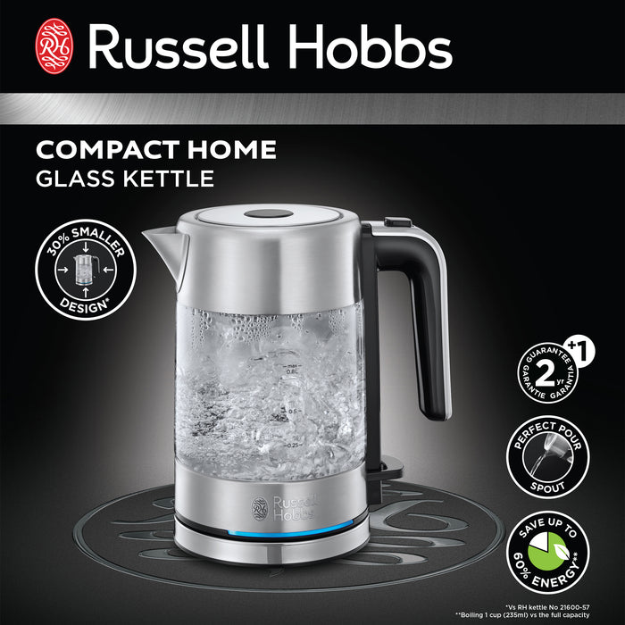 Russell Hobbs Compact Home Glass Waterkoker - 0,8 L