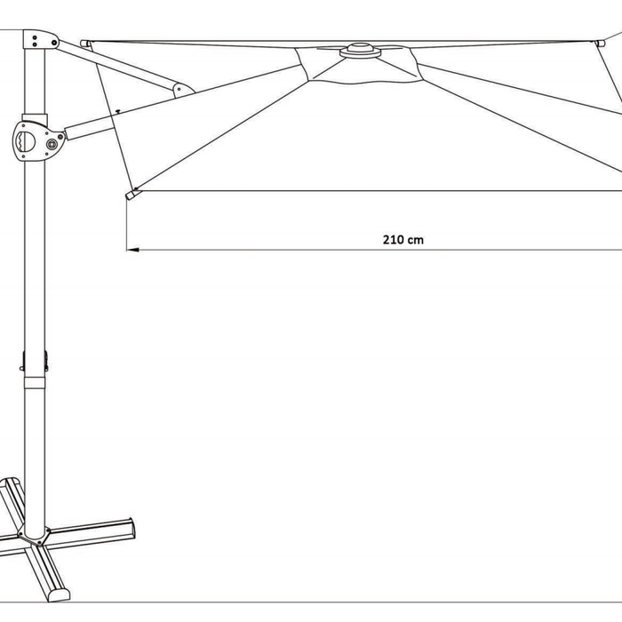 SORARA Roma Basic Zweefparasol 270 x 210 cm Zand