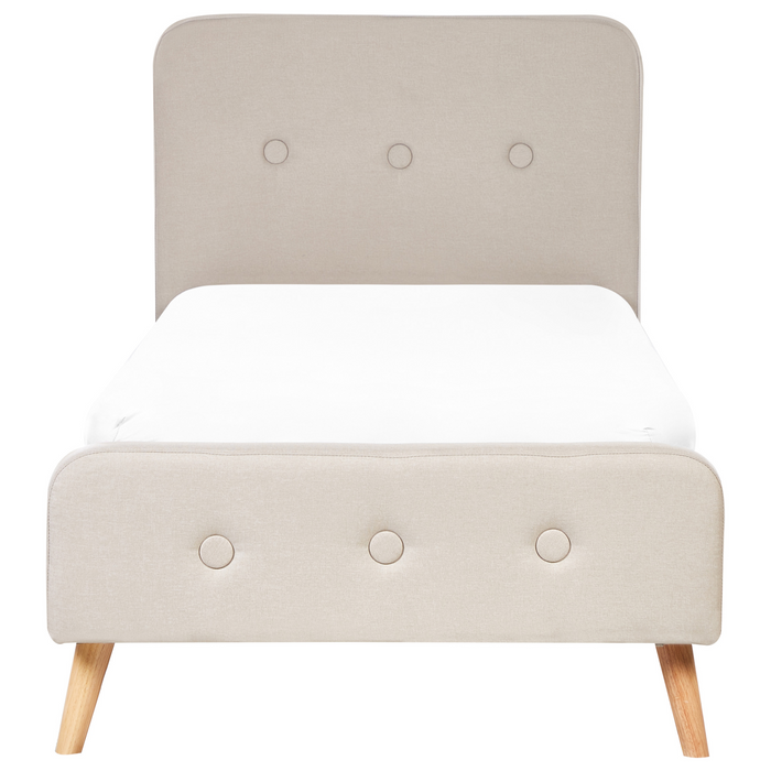 Beliani - RENNES - Kinderbed - Lichtbeige - 90 x 200 cm - Polyester