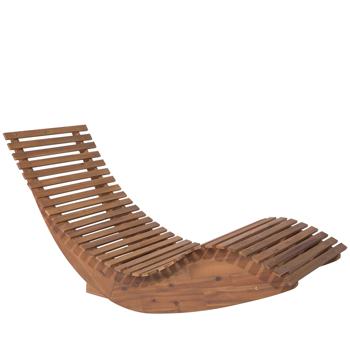 Beliani - BRESCIA - Strandstoel - Lichte houtkleur - Acaciahout