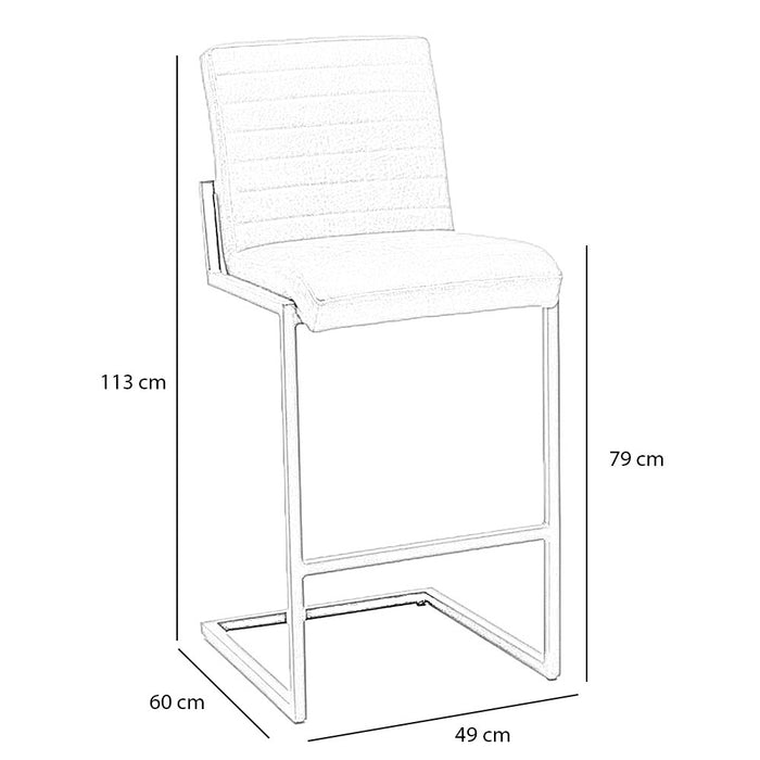 Bronx71 Industriële barkruk Block antraciet eco-leer 79 cm