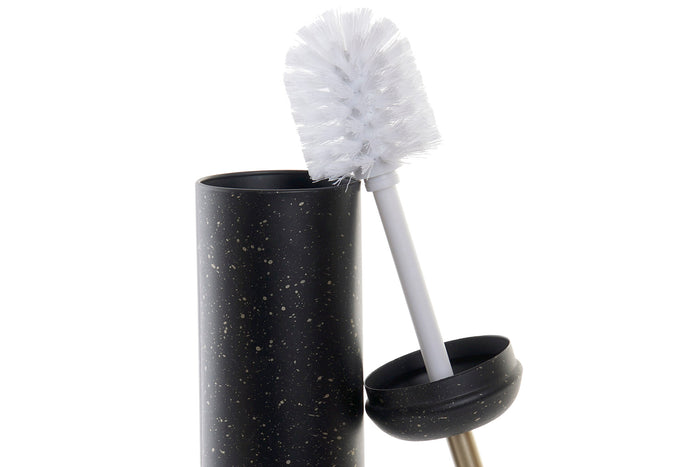 Toiletborstel met houder Black Spots – Zwart|Goud