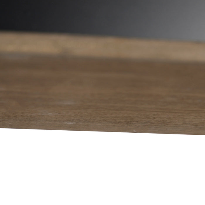 QAZQA Landelijke hanglamp zwart met hout 5-lichts - Flair