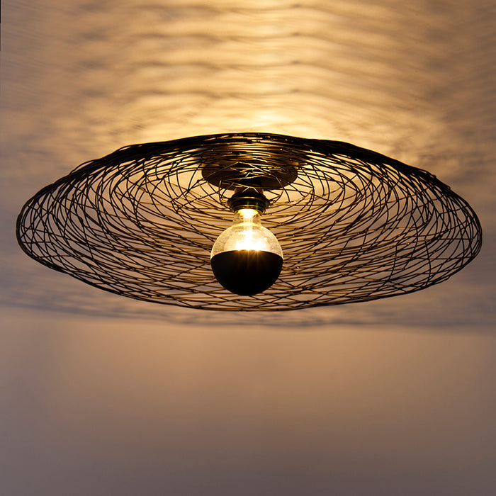 QAZQA Oosterse plafondlamp zwart 60 cm - Glan