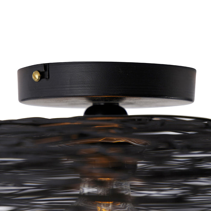 QAZQA Oosterse plafondlamp zwart 60 cm - Glan