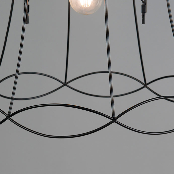 QAZQA Retro hanglamp zwart 45 cm - Granny Frame