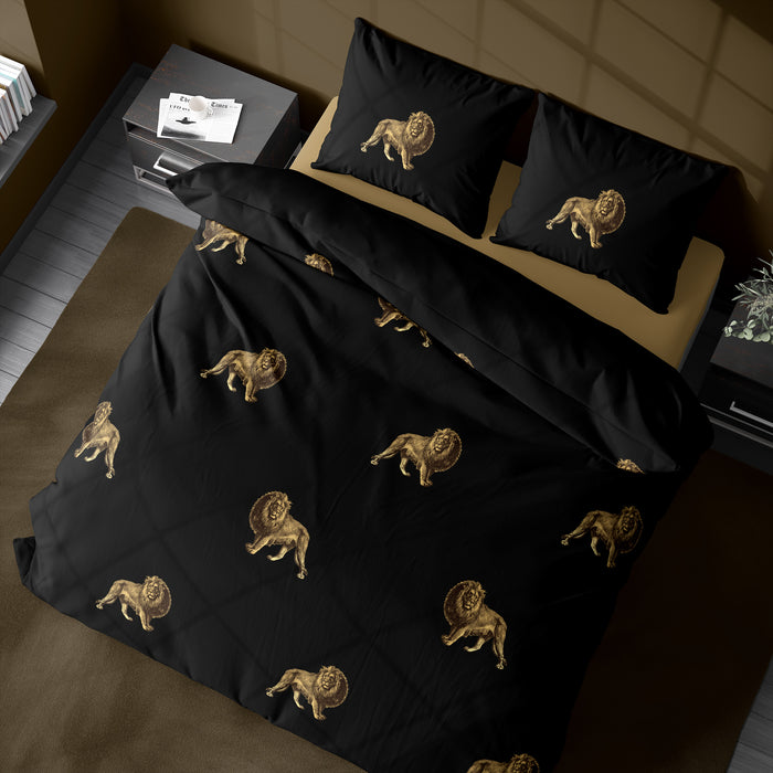 Y-NOT Royale Leeuw Zwart Dekbedovertrek 240 x 220 cm