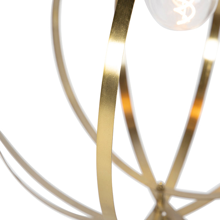 QAZQA Vintage hanglamp messing draaibaar - Rings