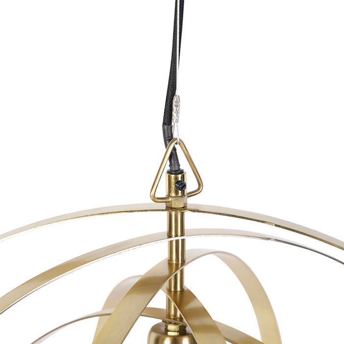 QAZQA Vintage hanglamp messing draaibaar - Rings