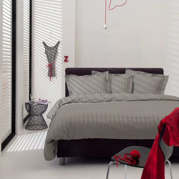 Damai Dekbedovertrek Katoen Satijn Streep Linea - glacier