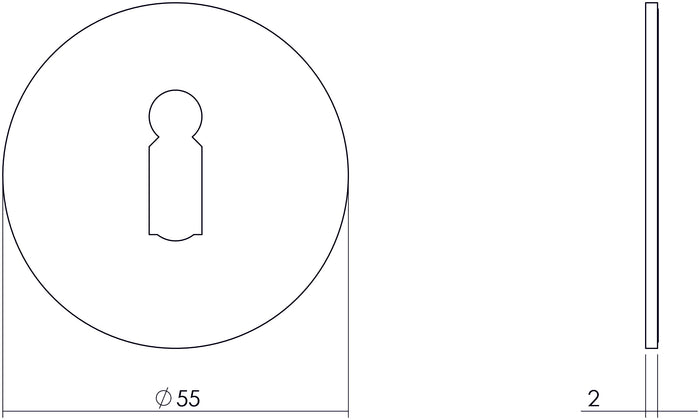 Intersteel Rozet sleutelgat zelfklevend mat zwart