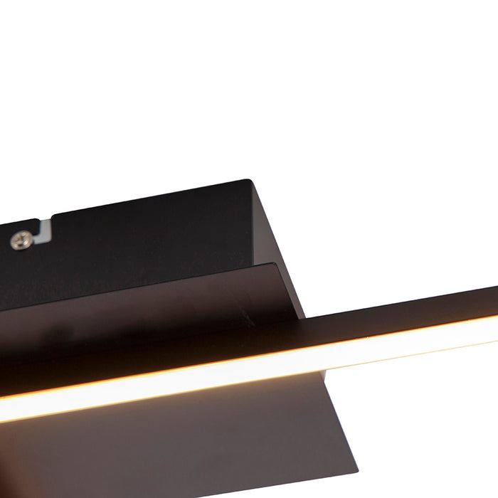 QAZQA Plafondlamp vierkant zwart 3-staps dimbaar - Plazas Novo