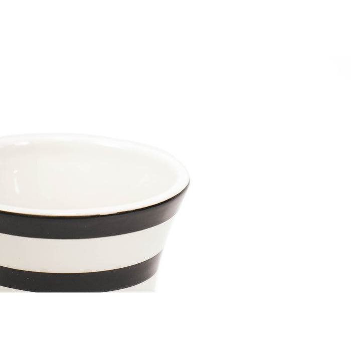 HV Breton streep vaas-  Wit|Zwart- 14x22cm