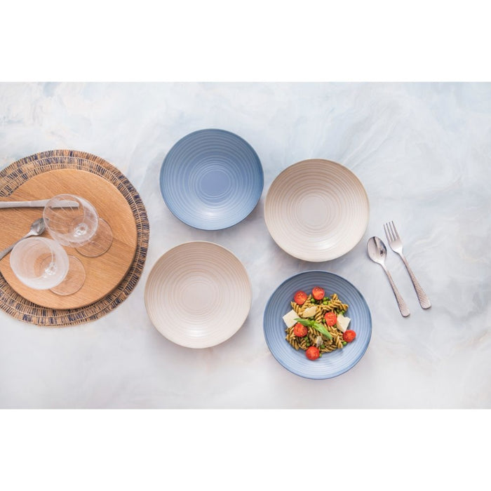 KitchenCraft - Pastakom, Set van 4 Stuks, 22 x 5 cm, Licht Blauw en Cr