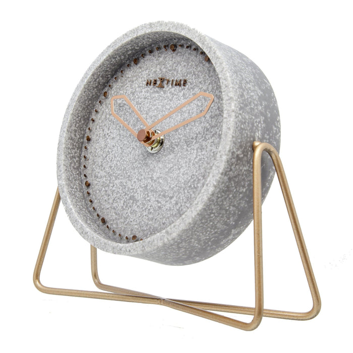 NeXtime - NeXtime - Tafelklok - 17.5x15.5x5cm - Polyresin- Grijs -