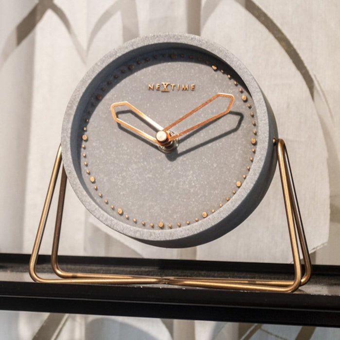 NeXtime - NeXtime - Tafelklok - 17.5x15.5x5cm - Polyresin- Grijs -