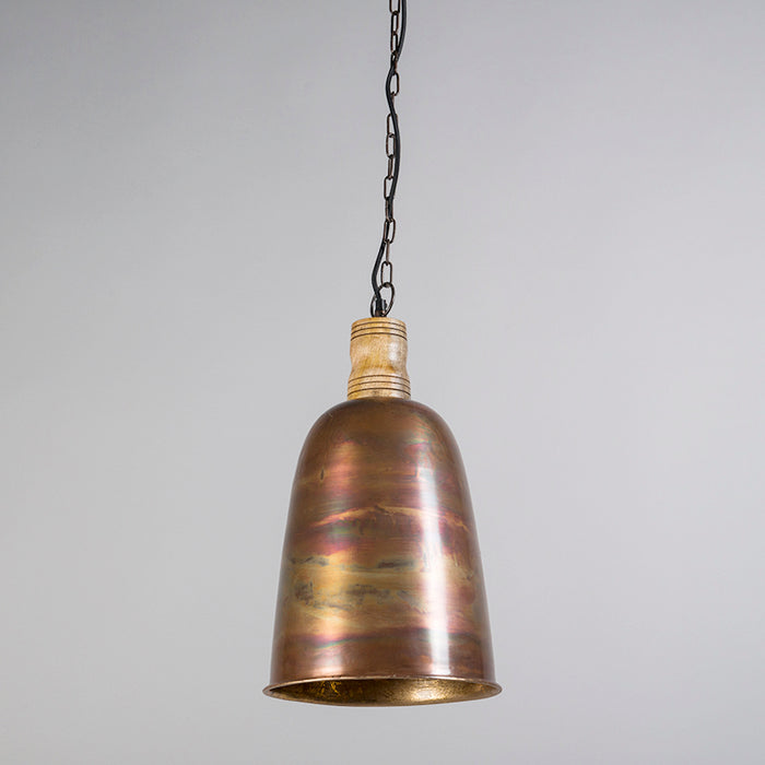 QAZQA Vintage hanglamp koper met goud - Burn