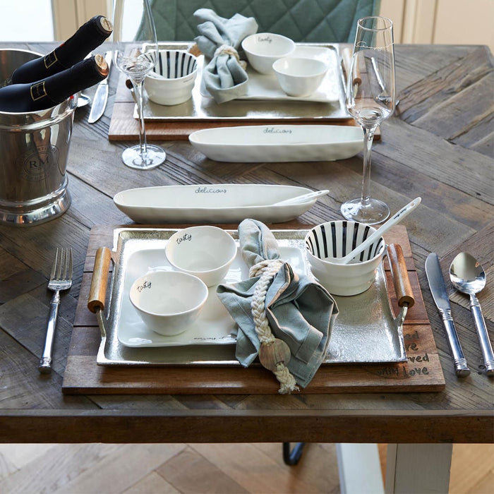 Rivièra Maison - Handgemaakte placemat in B13 - Bruin van Mangowood, 40x30 cm