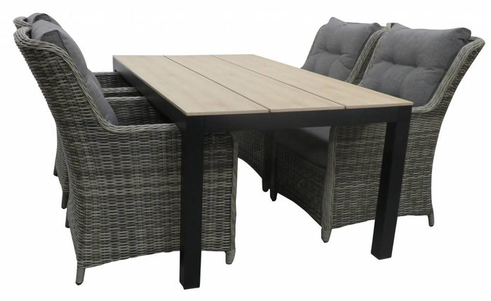 4 Seizoenen Tuinmeubelen Cyprus polywood tuintafel - 180x100cm - Wood