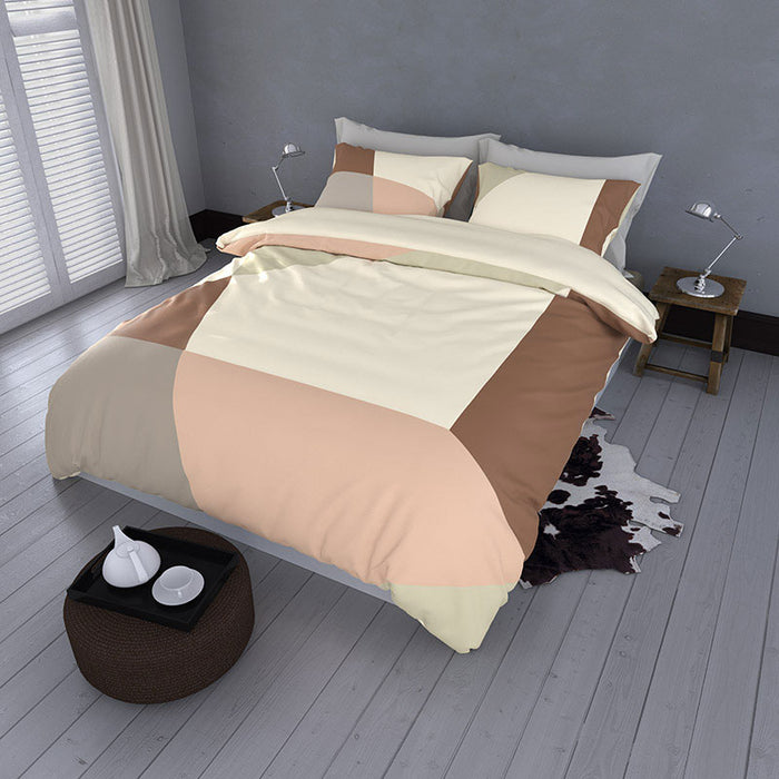 Satin d'Or dekbedovertrek Square Beige Koper-240x200|220