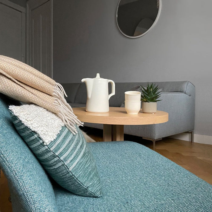 Malagoon Beige Structure Recycled Wool Plaid 125 x 150 cm