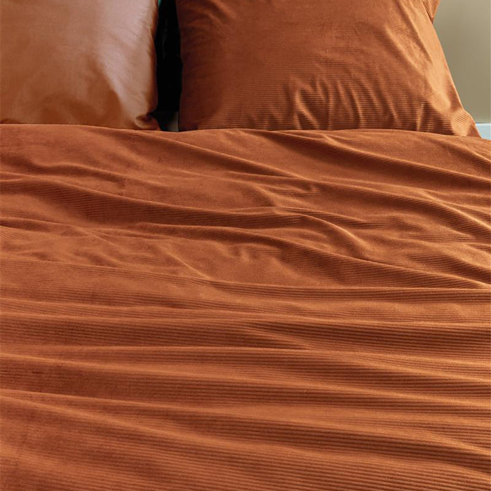 At Home by Beddinghouse Cosy Corduroy Dekbedovertrek 140 x 220 cm - Terra